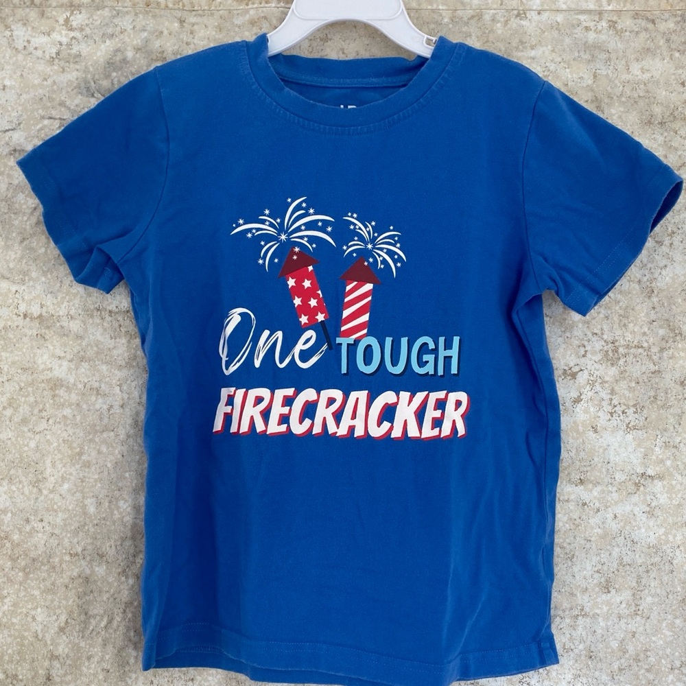 🪩Blue Kids Shirt - One Tough Firecracker